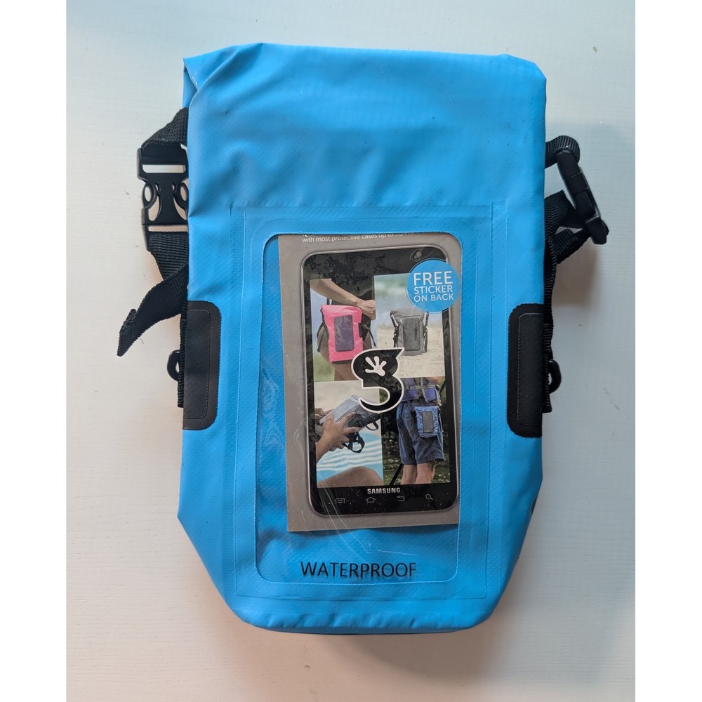 Geckobrands Waterproof Dry Bag Blue 3L Phone Case Shoulder Strap GWP-29595BL